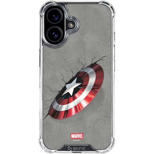 Marvel Captain America Shield Break iPhone 16 Clear Case